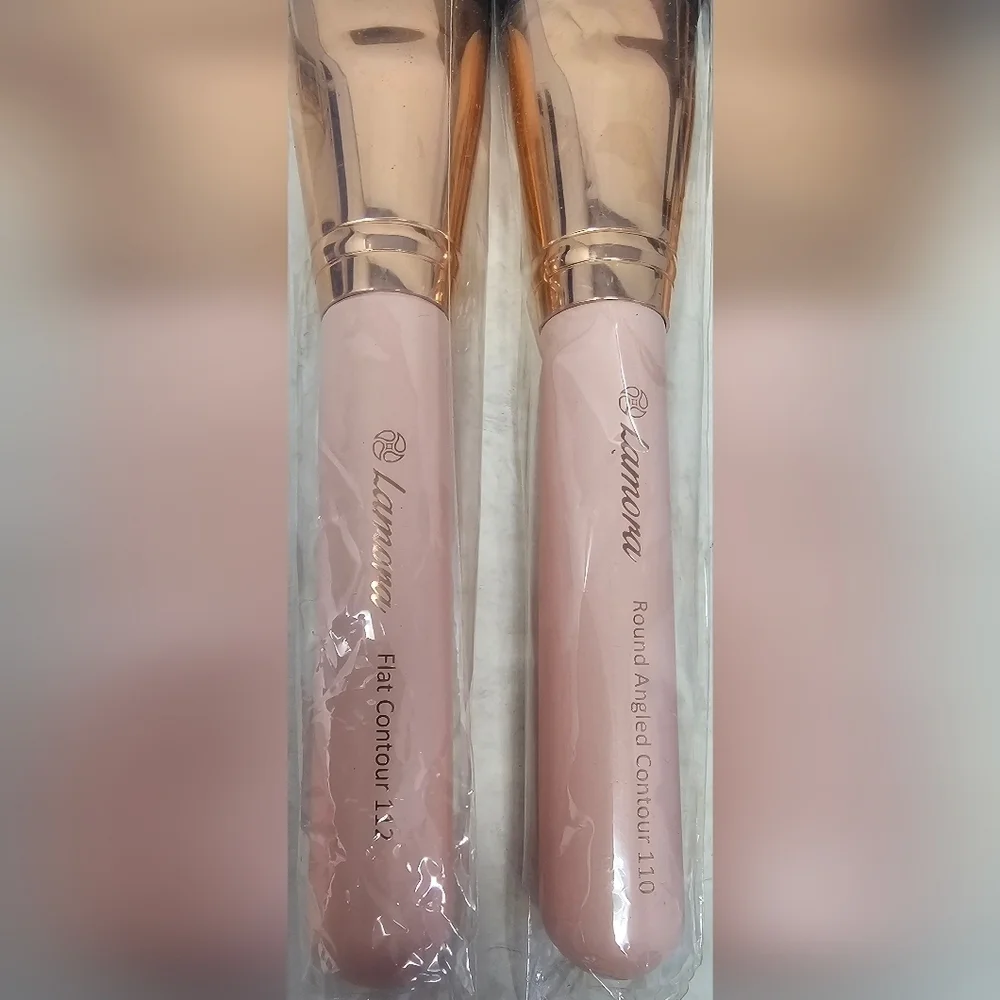 Lamora Pro Face Contour Brush Set Of 5 Contouring Sculpting & Highlighting Pink